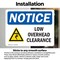Signmission Low Overhead Clearance Sign With Symbol, 5 in W x Rectangle, Vinyl Decal OS-2PACK-NS-D-35-L-14067 - alternate 2